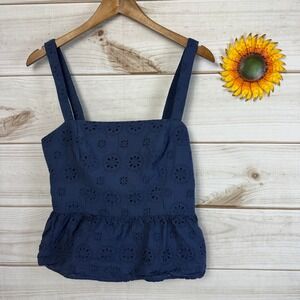 Anthropologie x Hutch Women's Eyelet Peplum Tank Top Size 12